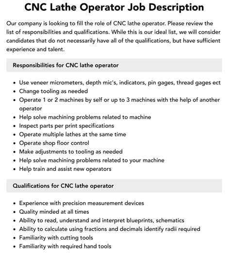 cnc lathe thread machine operator|cnc operator responsibilities pdf.